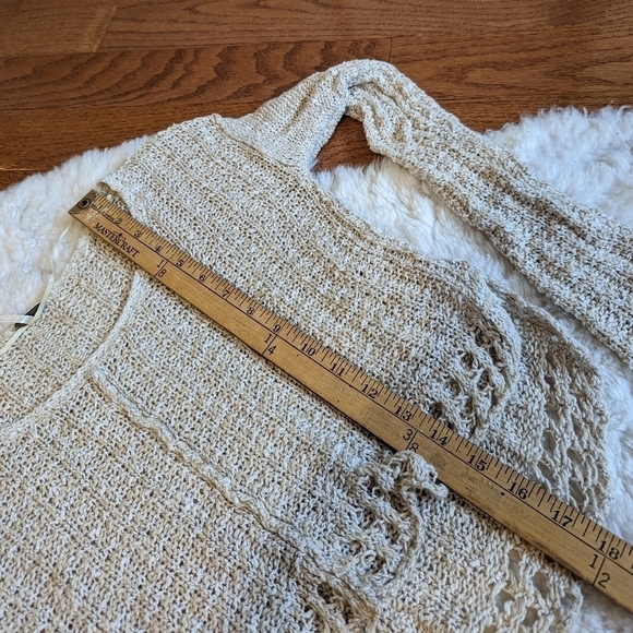 FREE PEOPLE Cotton linen knit cropped sweater top xs - Picture 11 of 13